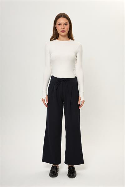 Bağlamalı Bol Paça Pantolon