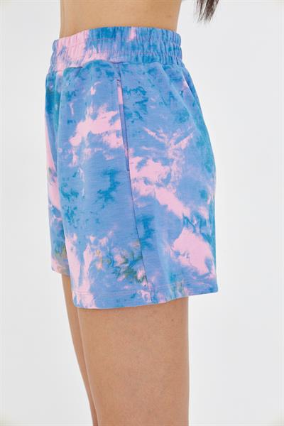 Desenli Lastikli Şort