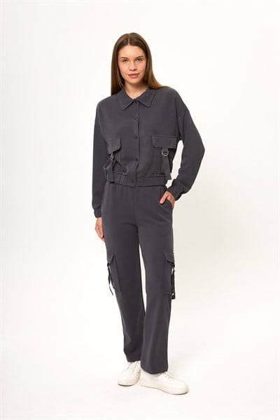 Cepli Çıtçıtlı Modal Ceket