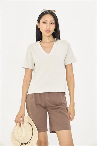 V Yaka Oversize Modal T-Shirt
