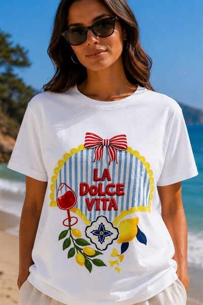 La Dolce Vita Baskılı Tişört