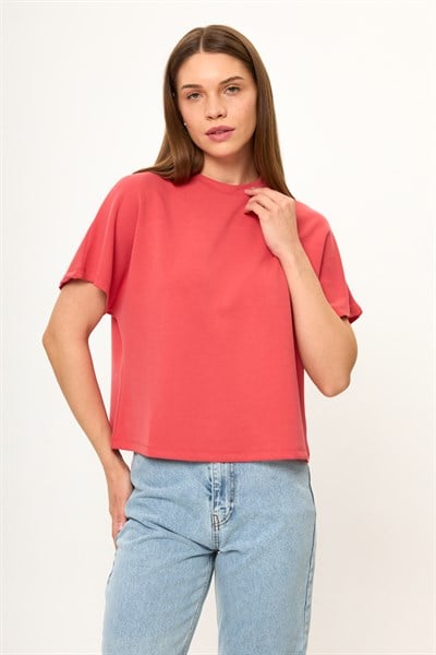 Düşük Omuz Modal Tişört