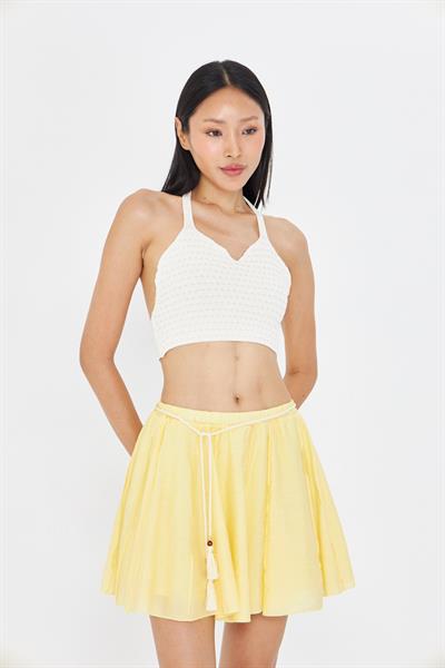 Ajurlu Askılı Bikini Üstü Top - Bej