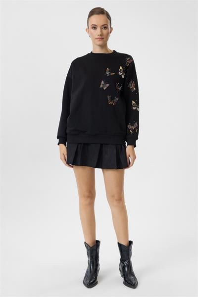 Kelebek Nakışlı Sweatshirt
