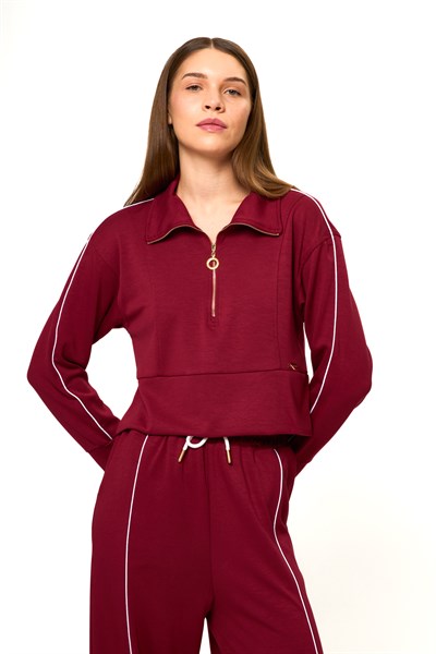 Yarım Fermuarlı Modal Sweatshirt
