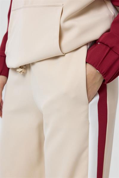 Üç Renkli Cepli Atlas Eşofman Altı