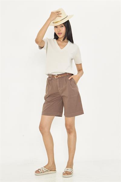 Kemerli Bermuda Şort