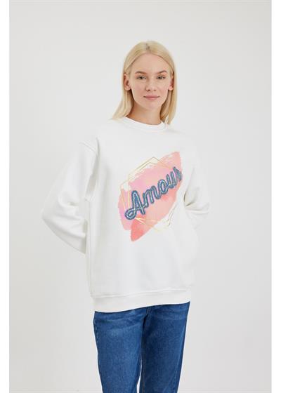 Amour Jean Detaylı Sweatshirt