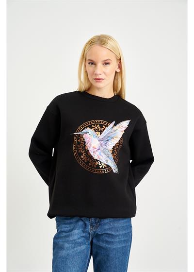 Anka Kuşlu Varak Sweatshirt