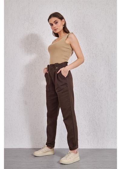 Apoletli Köprülü Duble Paça Gabardin Pantolon
