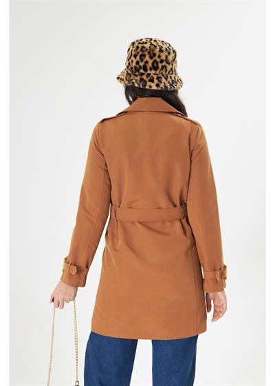 Apoletli Kruvaze Trençkot 