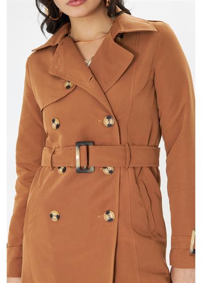 Apoletli Kruvaze Trençkot 