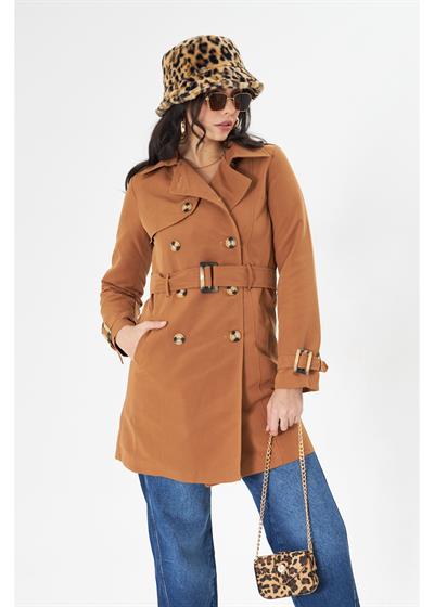 Apoletli Kruvaze Trençkot 