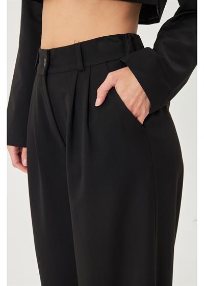 Arka Kemeri Lastikli Palazzo Pantolon 