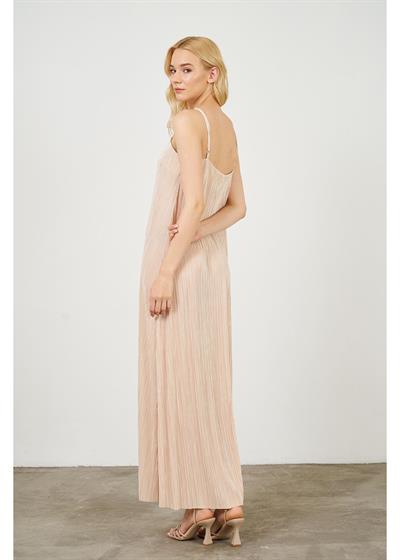 Ayarlanabilir Askılı Plise Elbise