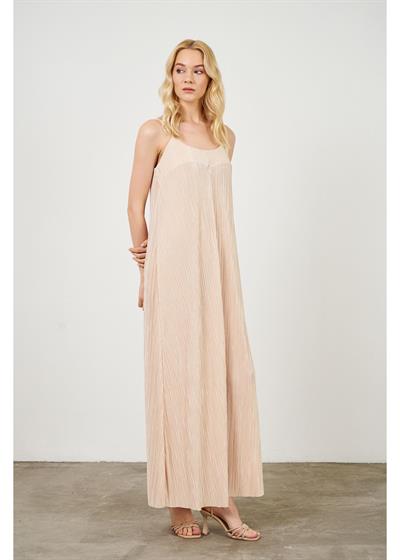 Ayarlanabilir Askılı Plise Elbise