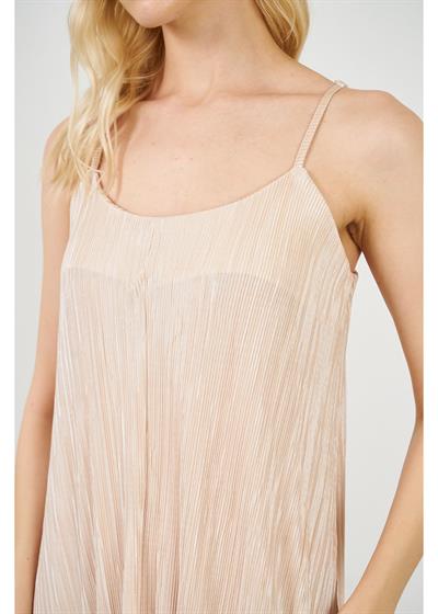 Ayarlanabilir Askılı Plise Elbise