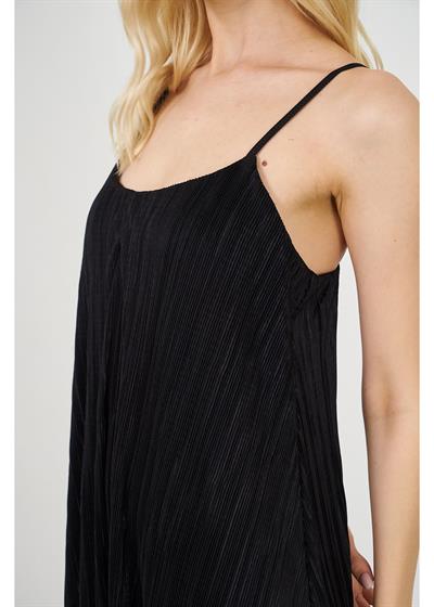 Ayarlanabilir Askılı Plise Elbise