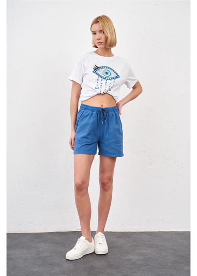 Basic Beli Lastikli Cep Detaylı Şort