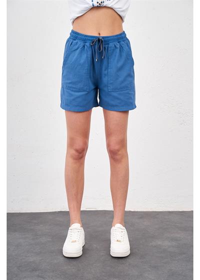 Basic Beli Lastikli Cep Detaylı Şort