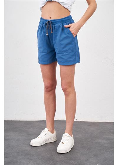 Basic Beli Lastikli Cep Detaylı Şort