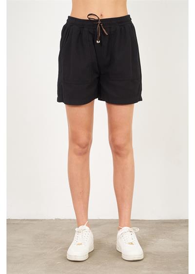 Basic Beli Lastikli Cep Detaylı Şort