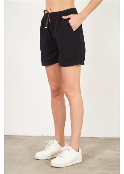 Basic Beli Lastikli Cep Detaylı Şort