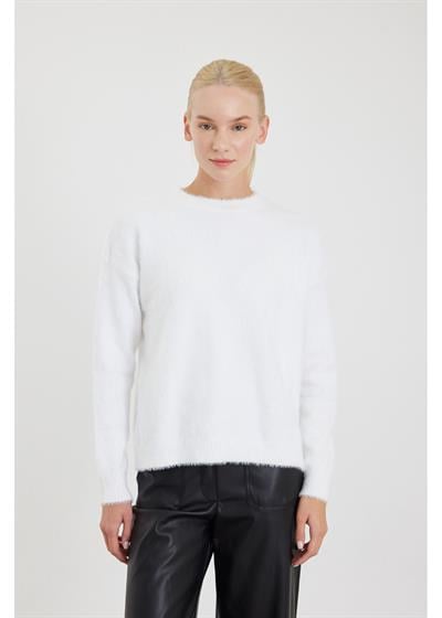 Bisiklet Yaka Tüylü Kazak