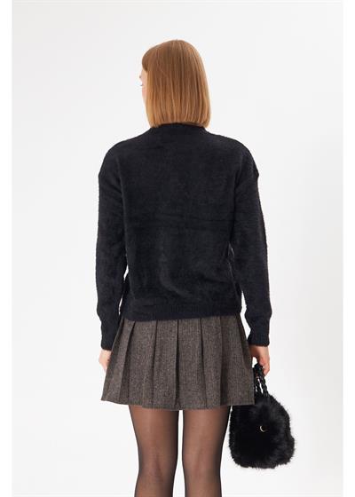 Bisiklet Yaka Tüylü Kazak