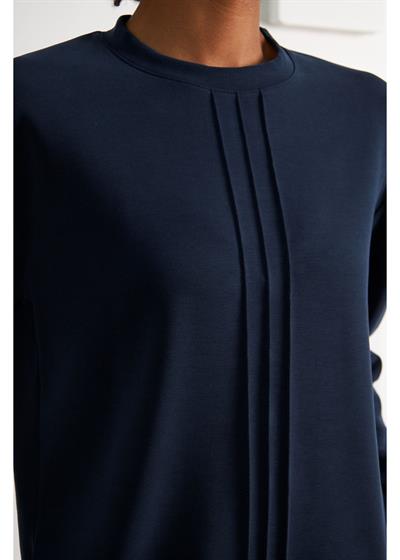 Bisiklet Yaka Uzun Kol Modal Sweatshirt