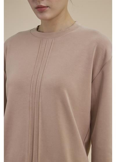 Bisiklet Yaka Uzun Kol Modal Sweatshirt