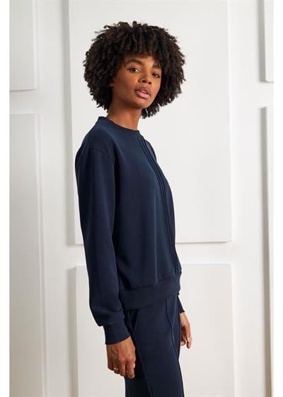 Bisiklet Yaka Uzun Kol Modal Sweatshirt