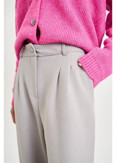 Bol Paça Önü Pileli Atlas Pantolon