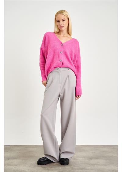 Bol Paça Önü Pileli Atlas Pantolon