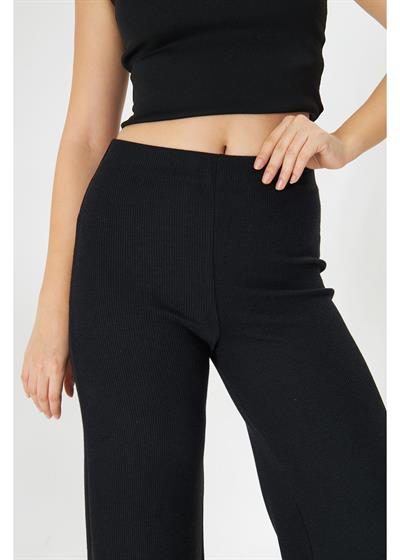 Bol Paça Örme Pantolon 