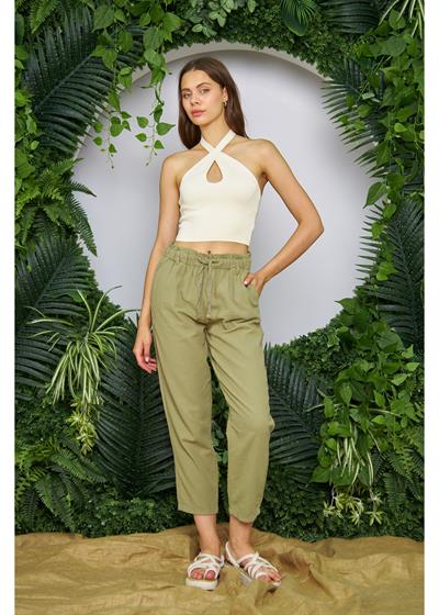 Boyundan Çapraz Bağlamalı Crop Top