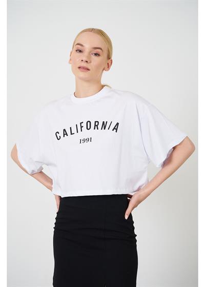 California Baskılı Kısa Süprem T-Shirt