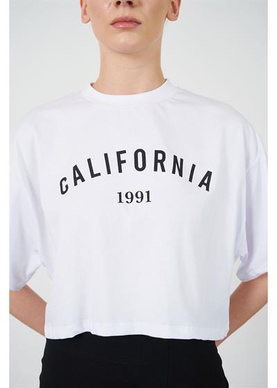 California Baskılı Kısa Süprem T-Shirt