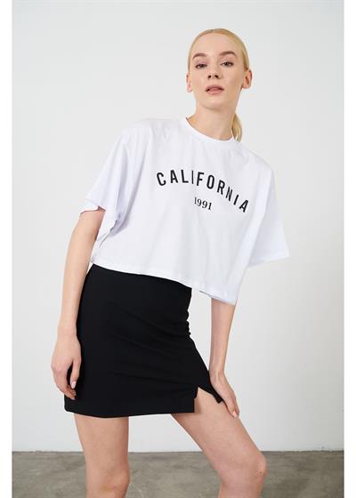 California Baskılı Kısa Süprem T-Shirt