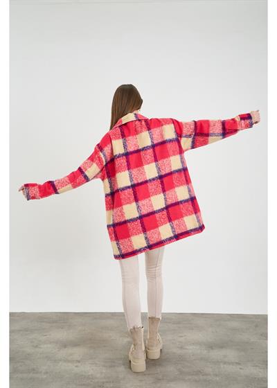 Cepli Düğmeli Ekose Ceket