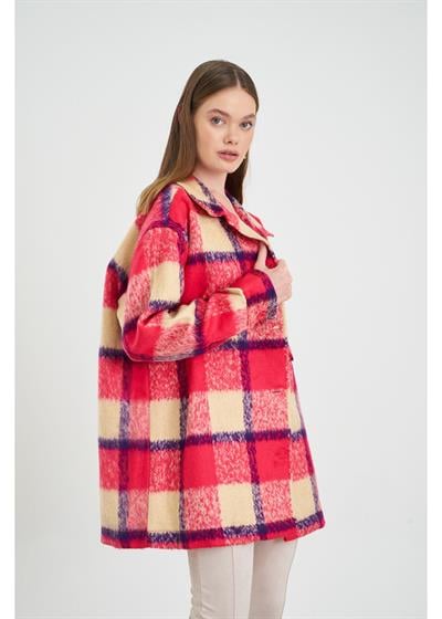 Cepli Düğmeli Ekose Ceket