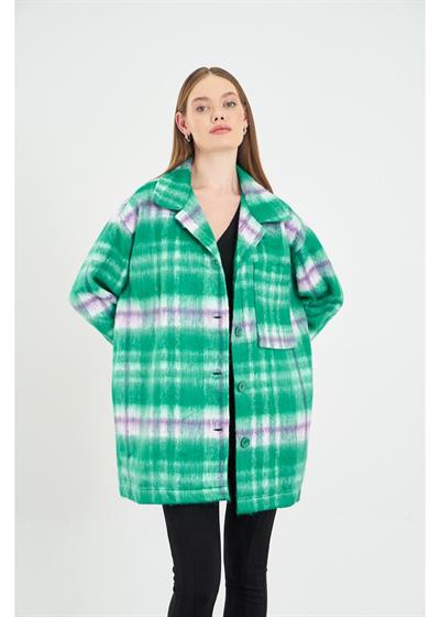 Cepli Düğmeli Ekose Ceket