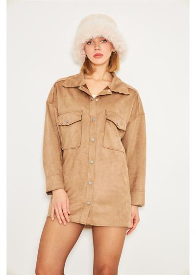Cepli Süet Gömlek 