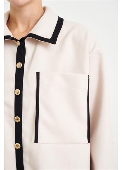 Çift Cep Garnili Kaşe Gömlek 