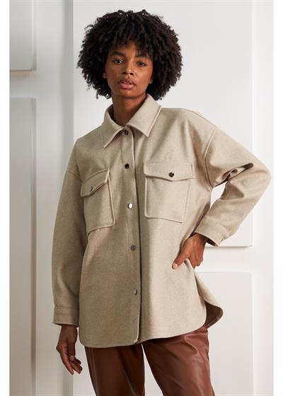 Çıtçıtlı Melanjlı Kaşe Gömlek 