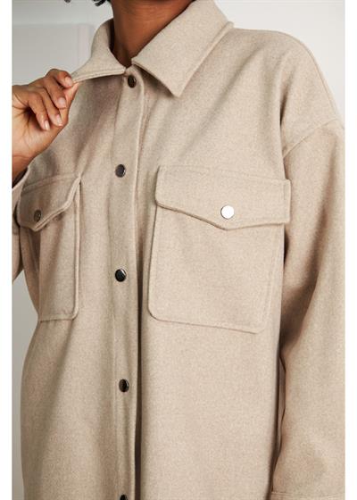 Çıtçıtlı Melanjlı Kaşe Gömlek 