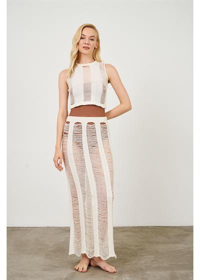 Çizgi Detay Ajur Bluz 