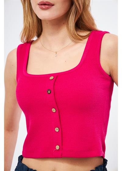 Çizgi Detaylı Askılı Kaşkorse Crop