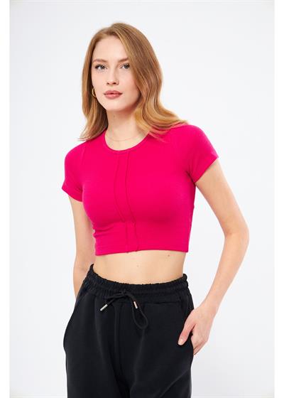 Çizgi Detaylı Kaşkorse Crop 