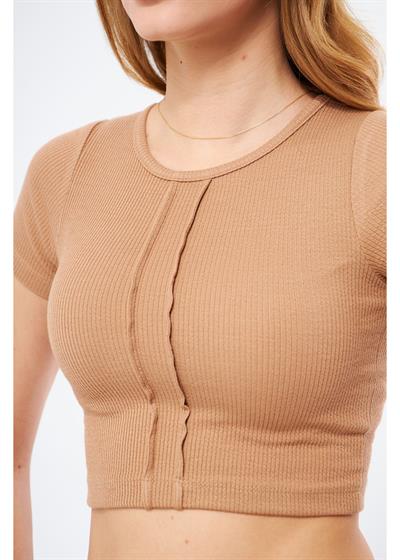 Çizgi Detaylı Kaşkorse Crop 